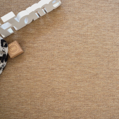 Tapis extérieur et intérieur Mahé - couleur naturel et finition marron - vue de haut
