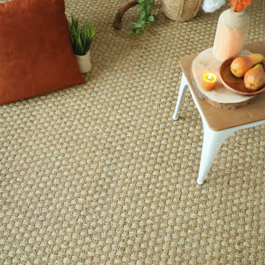 Tapis sur mesure jonc de mer Chennai natté 4x4 - vue de loin