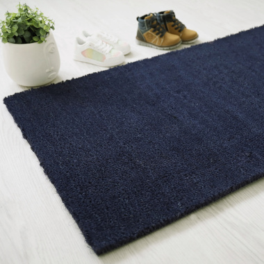 Tapis sur mesure Paillasson Brosse Coco 17mm - Bleu - Vue de loin