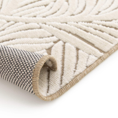 Tapis extérieur et intérieur en relief Lauria crème - envers