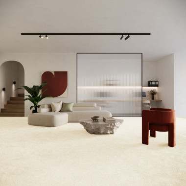 Moquette en polyester recyclé Re-cycle vanille - salon