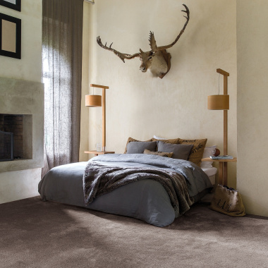 Moquette Select Chocolat dans une chambre cosy – velours épais et chaleureux