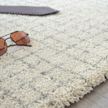 Tapis Nomadic Crème - Quadrillage - gros plan