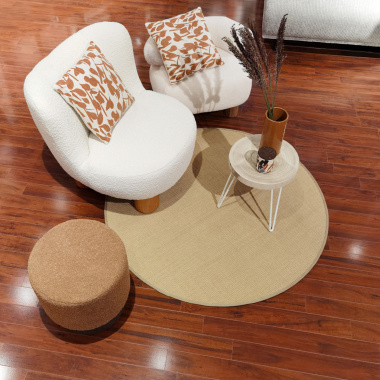 Tapis rond sisal Yucatan Sable - salon