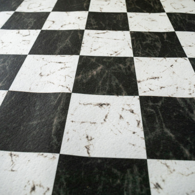 Texture de la moquette Stand imprimée Damier marbré avec effet marbre noir et blanc