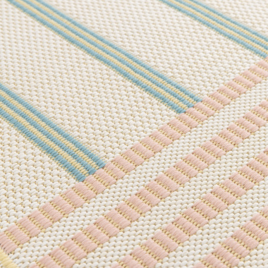 Tapis d'intérieur ou d'extérieur vintage Basile pastel multicolore - gros plan