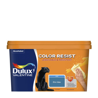 Dulux Valentine Color Resist - Murs&Boiseries - Mat Zinc Bleu - étiquette avant