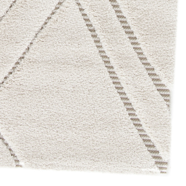 Tapis de salon graphique en relief - Maya - Crème et beige - coin