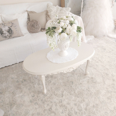 Tapis à motif floral oriental Médina écru - partenariat