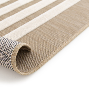 Tapis intérieur et extérieur en relief Luna beige et noir - envers