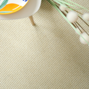 Moquette rayée chambre Laine & Mix Écru et beige foncé - vue du dessus