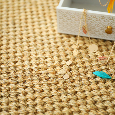 Tapis sur mesure sisal Kidara grosses boucles Chaume - gros plan