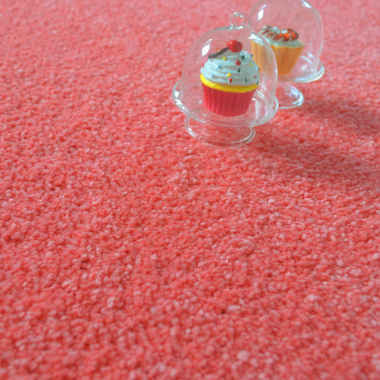 Tapis sur mesure Manège Velours - Rose bonbon - Vue de près