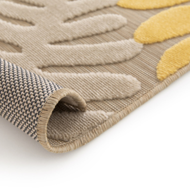 Tapis intérieur et extérieur en relief - Palmera - Beige et noir - envers