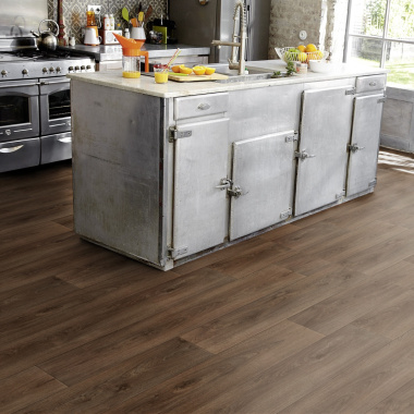 Sol PVC Best - Imitation parquet Chêne Brun Foncé - Cuisine