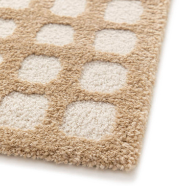 Tapis Art Abstrait caramel, effet de matière et motif abstrait délicat