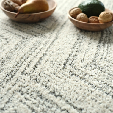 Tapis ultra-doux - Minimaliste - Crème dessin graphique gris - gros plan