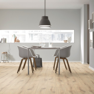 Parquet flottant Stratifié - Cuisine et salle de bain - Lames larges - Chêne Brun Zanzibar - salle à manger