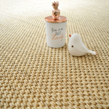 Tapis sisal Kidara naturel ganse écru - Vue de face