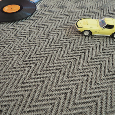 Tapis intérieur / extérieur - Java Chevron silver - Ganse anthracite - matière