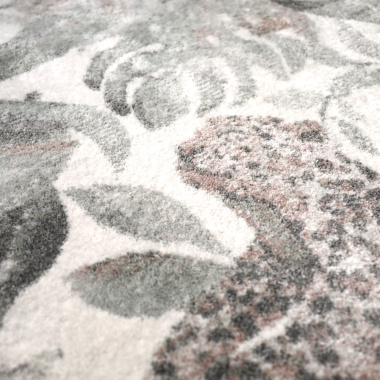 Tapis de salon en velours - Amazonie - Motif jungle fleur et jaguar - Vue de près