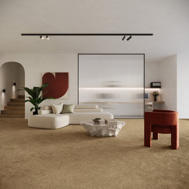 Moquette en polyester recyclé Re-cycle camel - salon
