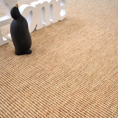 Tapis Tissé plat Mahé naturel ganse coton marron - salon