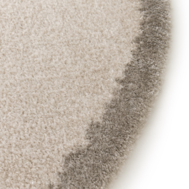 Tapis rond en matière douce recyclée - Creamy - Beige et crème - vue de près