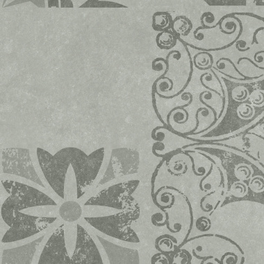 Gros plan vertical sur les motifs gris - Dalle PVC clipsable rigide Ultime Plus - Carreaux de ciment gris