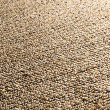 Tapis naturel en jute et coton - Néo-ethnique marron - gros plan