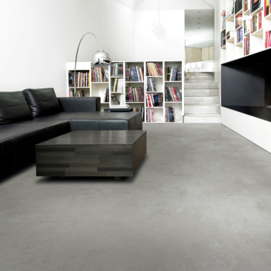 Sol Vinyle Textile Haute Performance - Effet béton - Gris minéral - salon