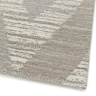 Tapis tissé en polyester recyclé et jute - Jaï - Marron - coin