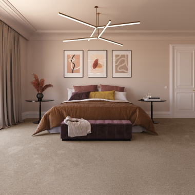 Moquette chambre résistante aux taches Chromaluxe muscade