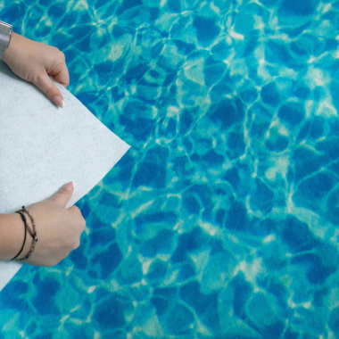 Envers résine et face velours ras de la Moquette Stand imprimée Piscine