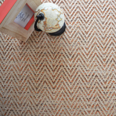 Tapis sur mesure Tissé plat Java Chevron nature - vue de haut