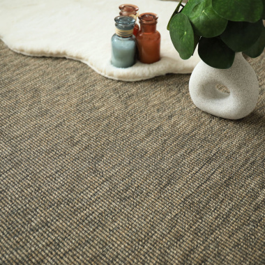 Tapis intérieur / extérieur Nusa écorce ganse anthracite - vue de près