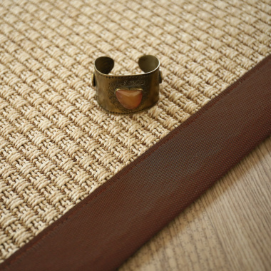 Tapis tissé plat Sumatra - couleur naturel finition marron - zoom