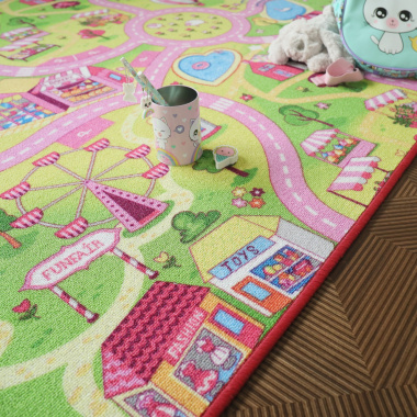 Tapis de jeu enfant circuit de voiture shopping - chambre