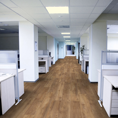 Lame vinyle Gerflor - Creation 40 rigid acoustic à clipser - Rustic Oak - bureau