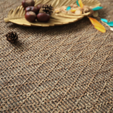 Tapis sur mesure tissé plat - Timika marron - vue de près