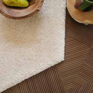 Tapis de salon design hexagonal Touch - Beige clair - gros plan