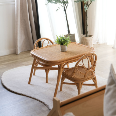 Tapis contemporain de forme organique Select Écru, exclusivité Decoweb, confectionné en France