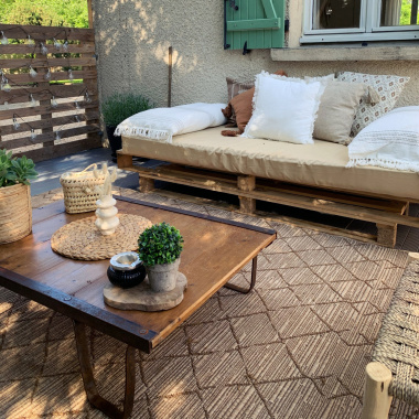 Tapis Salon / Terrasse - Scandinave - Marron cuivré - Décoration terrasse