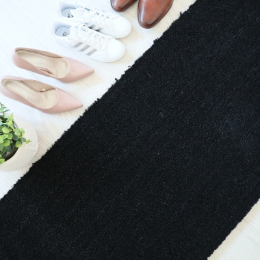 Paillasson - Tapis brosse Coco - Noir - Ep. 23 mm - vue de haut