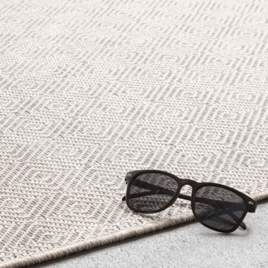 Tapis Prisma Beige motif losanges, détail du tissage moderne et élégant