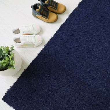 Tapis sur mesure Paillasson Brosse Coco 17mm - Bleu - Vue de haut
