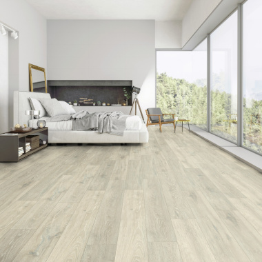 Parquet flottant Stratifié - Cuisine et salle de bain - Lames larges - Chêne Fiji - chambre