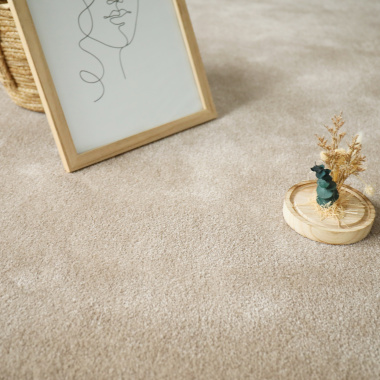 Tapis sur mesure doux Hypnose beige nude - salon