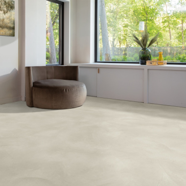 Sol Vinyle textile Rénove - Envers gris - Béton lissé gris centaure - chambre