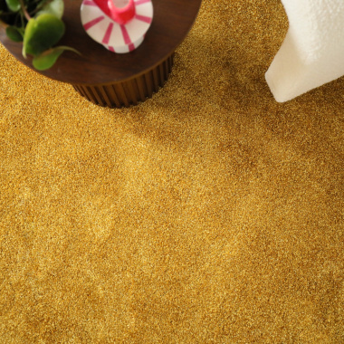 Moquette Velours - Feelings Balsan - Jaune Carat 350 - vue du dessus